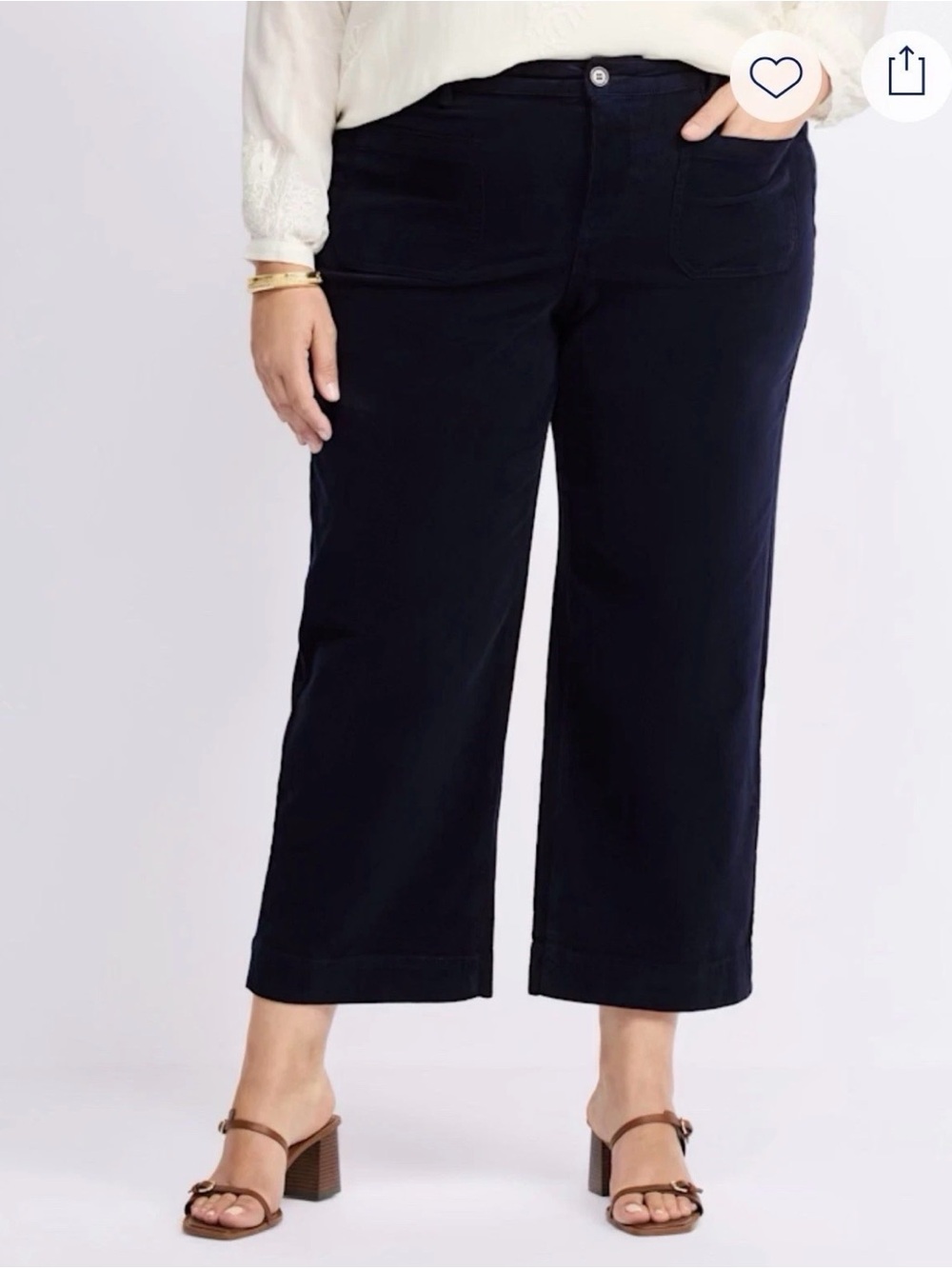 Stitch Fix LIVERPOOL Corduroy Crop Wide Leg With Patch Pockets Size 20W- NWT